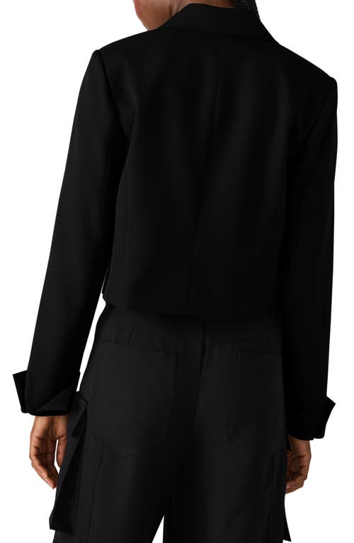 Steve Madden Rowane Cropped Double Breasted Blazer In Black