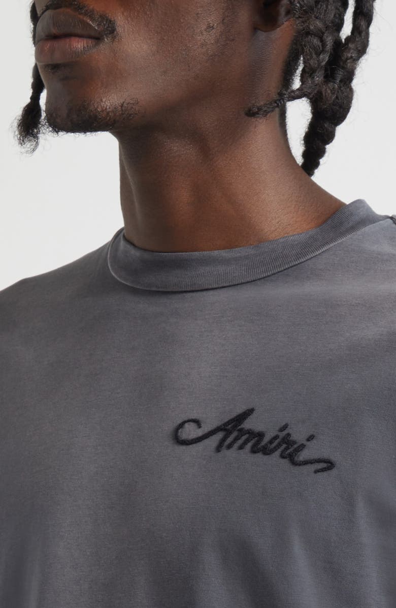 AMIRI Bleached Bandana Patch T-Shirt, Alternate, color, Black