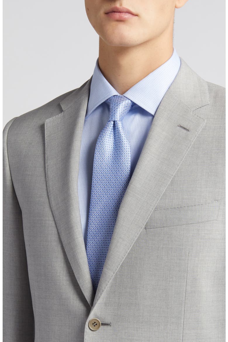 Siena Regular Fit Light Grey Mélange Wool Suit, Alternate, color, LIGHT GREY
