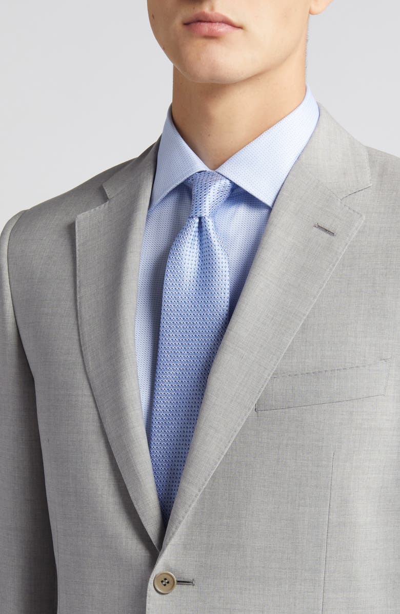Canali Siena Regular Fit Light Grey Mélange Wool Suit, Alternate, color, Light Grey