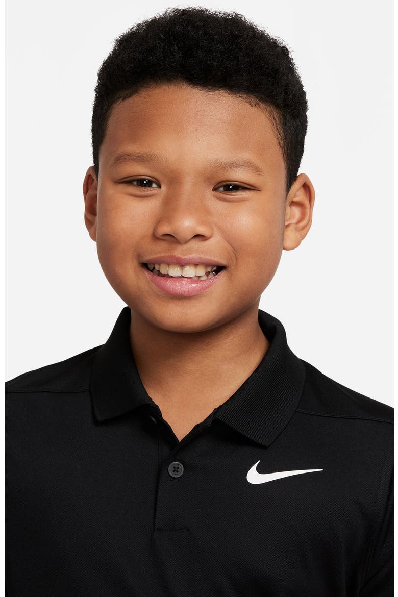 Kids' Short Sleeve Solid Polo, Alternate, color, 010 BLACK/WHITE