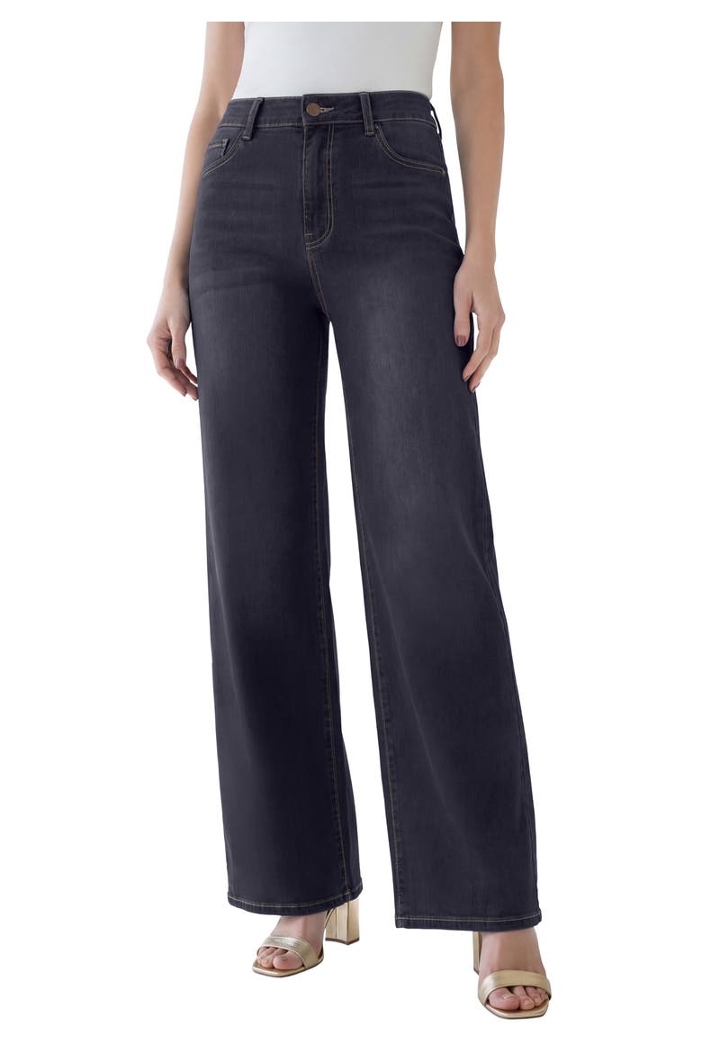 Plus Size 360º Stretch 5 Pocket Wide Leg Jean, Main, color, DARK WASH