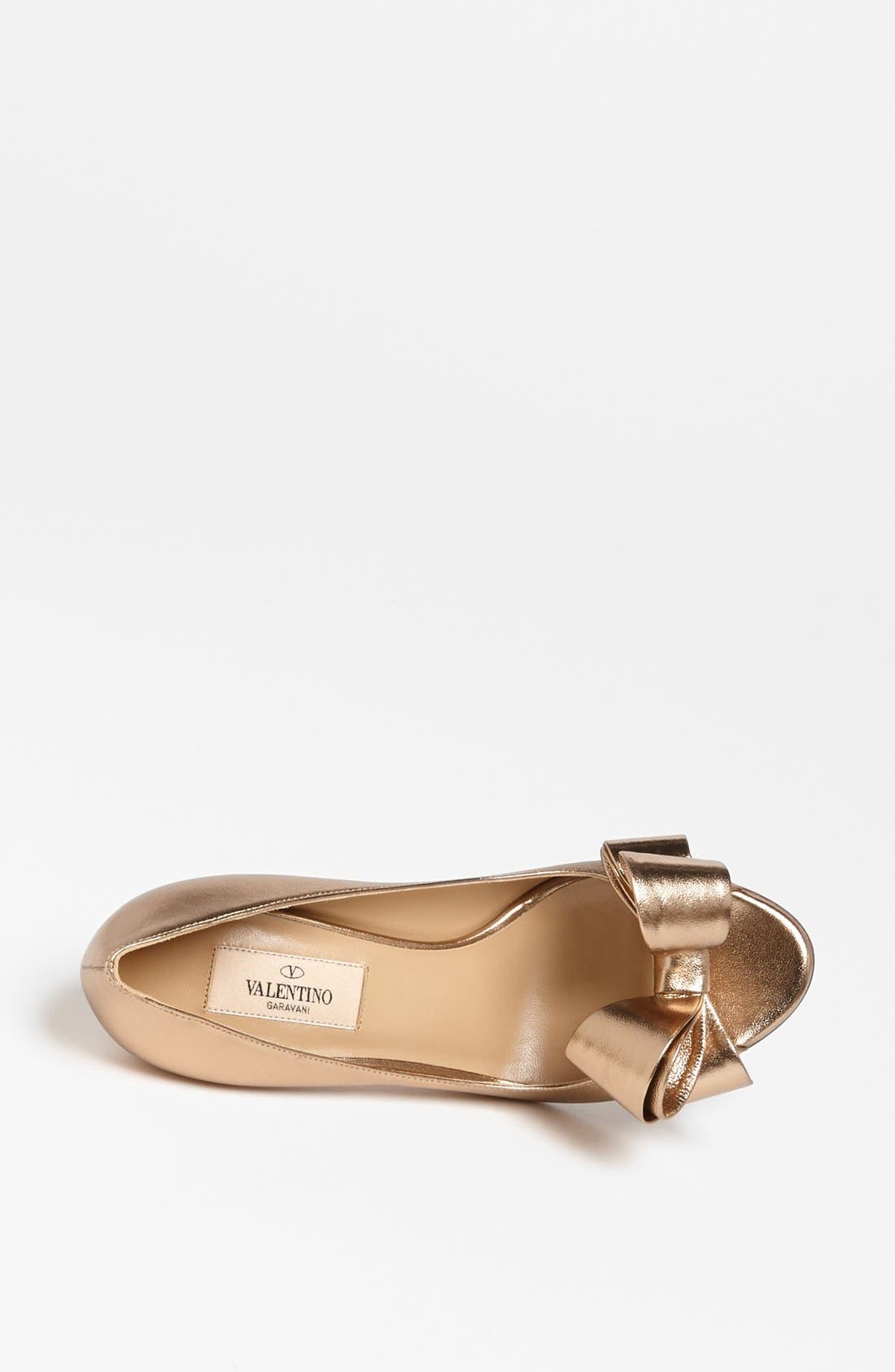 Valentino Garavani Metallic Nappa Couture Bow Pump, Alternate, color, 