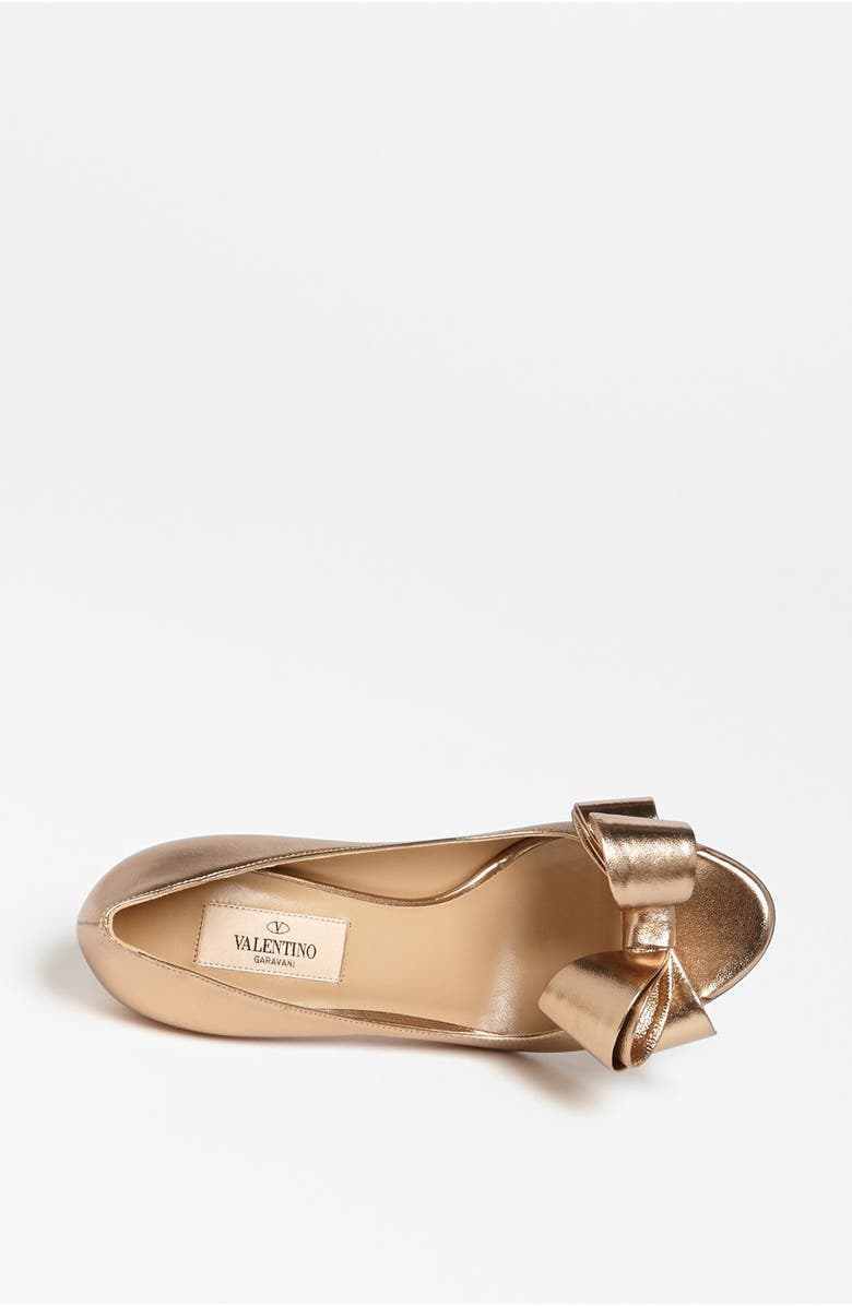 Valentino Garavani Metallic Nappa Couture Bow Pump, Alternate, color,