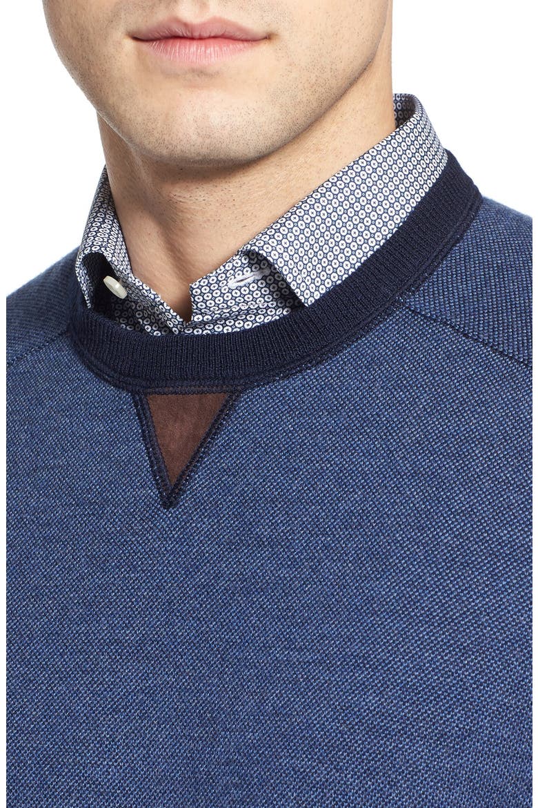 Merino Wool Crewneck Sweater, Alternate, color, NAVY