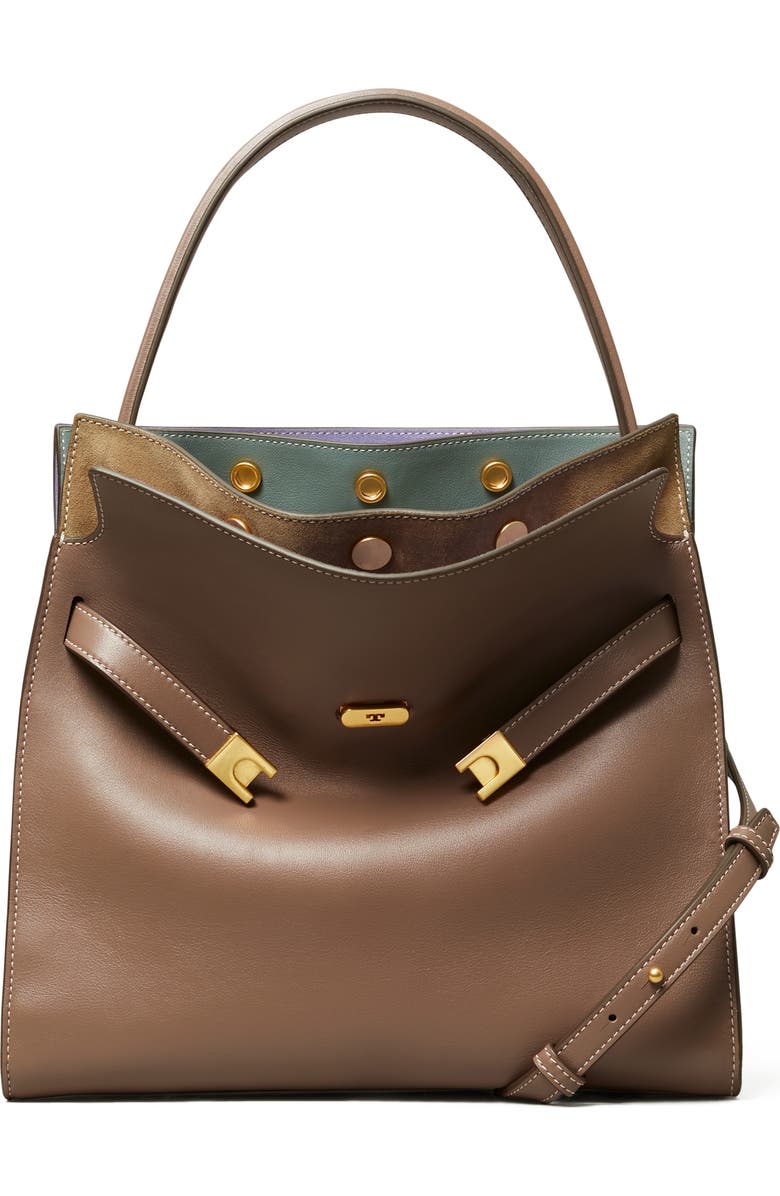 Tory Burch Lee Radziwill Leather Double Bag, Main, color,