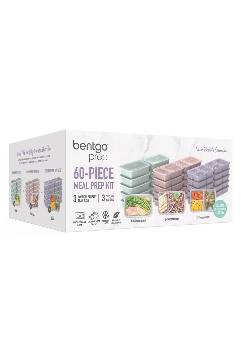 Prep 60-Piece Meal Prep Kit, Main, color, FLORAL PASTELS