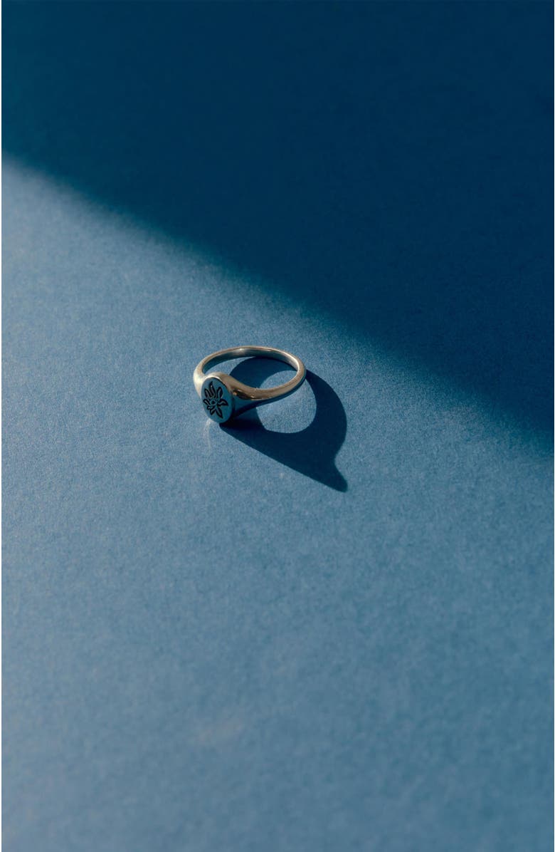 LOUPN Lotus Signet Ring, Alternate, color, Silver