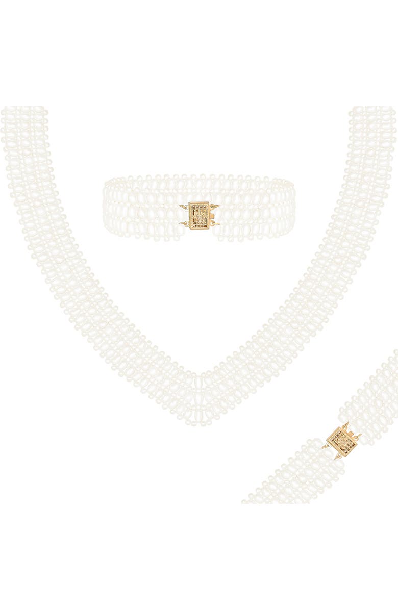 SPLENDID PEARLS Freshwater Pearl Necklace & Bracelet Set, Main, color, 