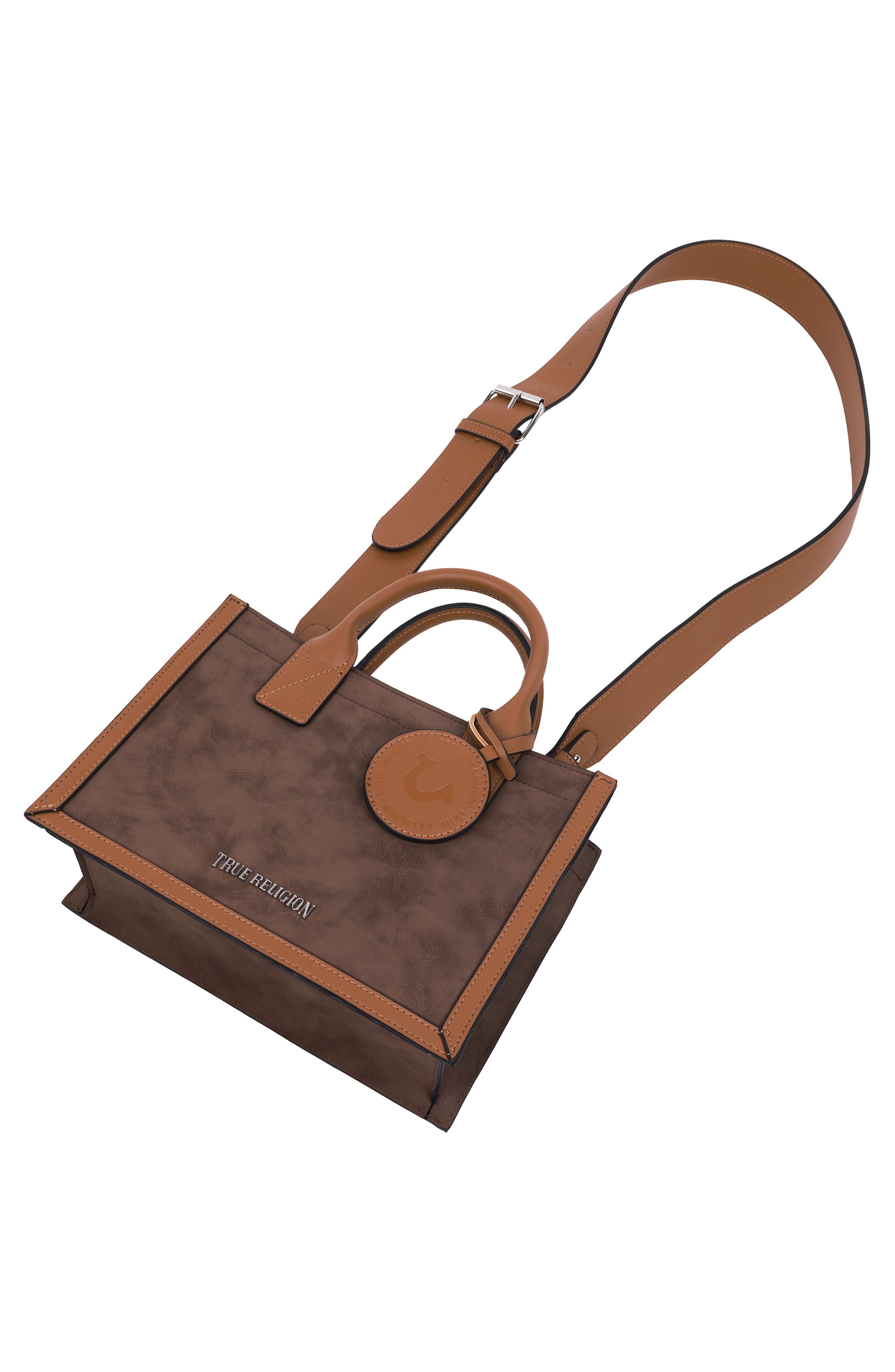 Top Handle Box Tote Bag, Alternate, color, BROWN