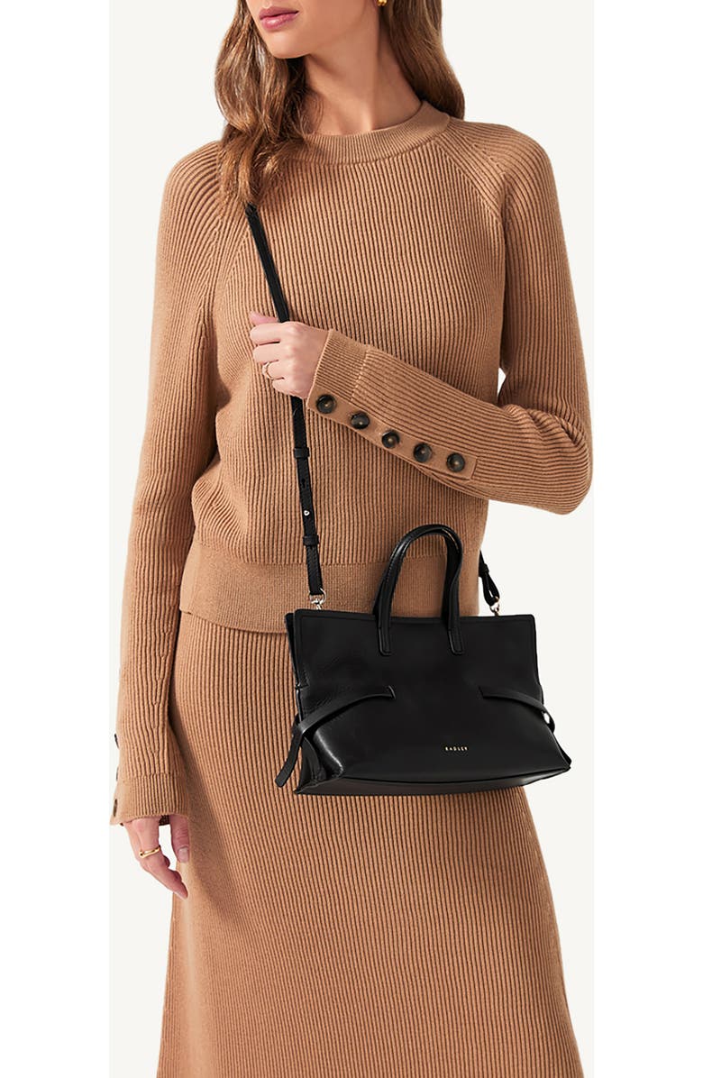 Radley Small Fleet Street Leather Crossbody Bag, Alternate, color, Black