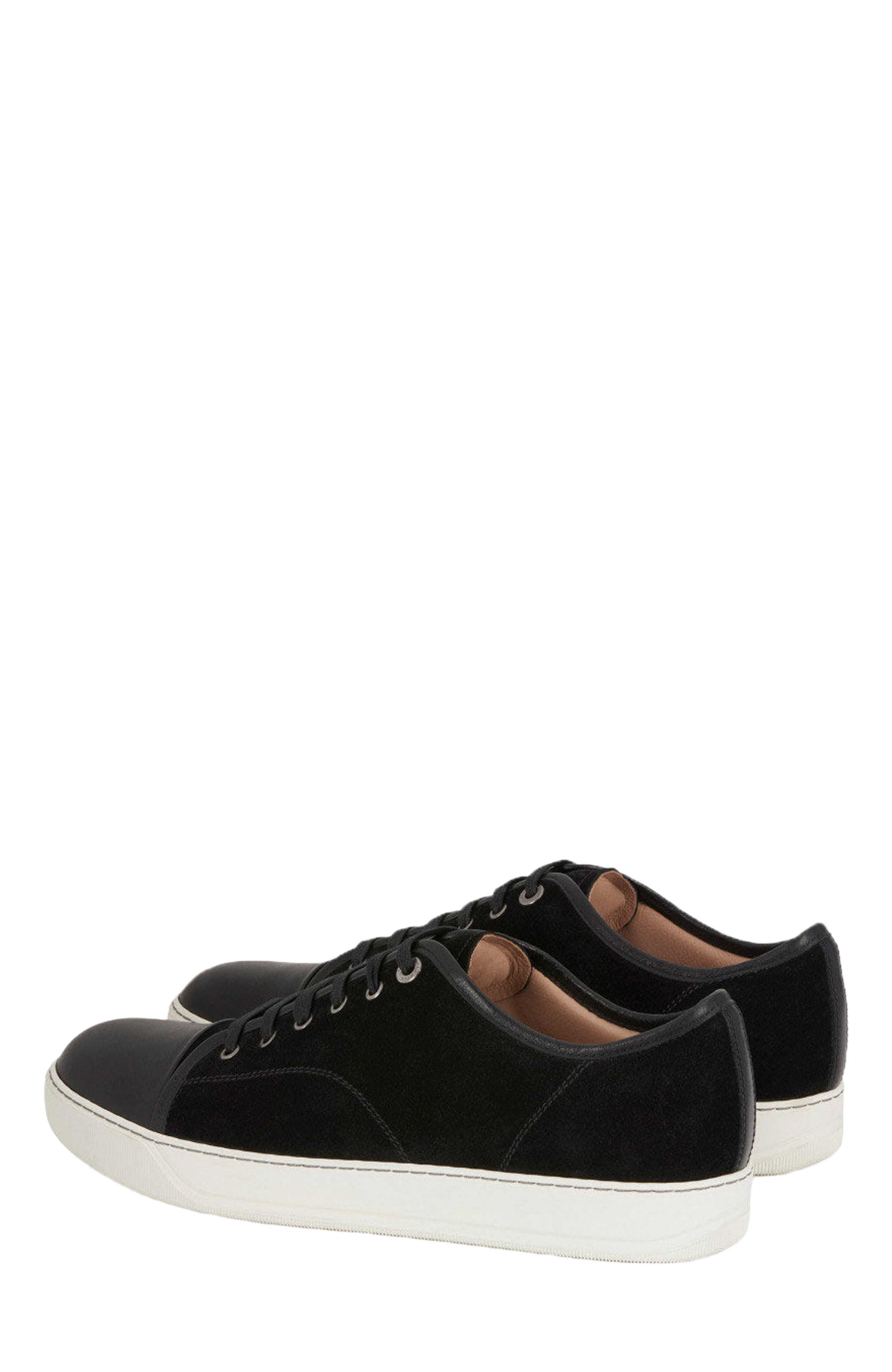 Lanvin Dbb1 Suede And Leather Sneakers For Men, Alternate, color, Black
