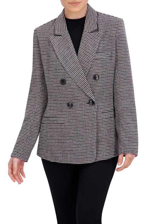 Ookie & Lala Houndstooth Double Breasted Blazer In Multi