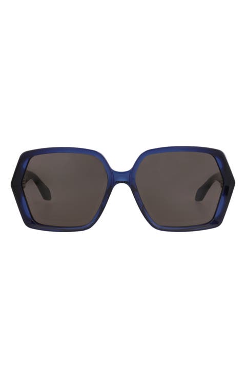 60mm Polarized Square Sunglasses