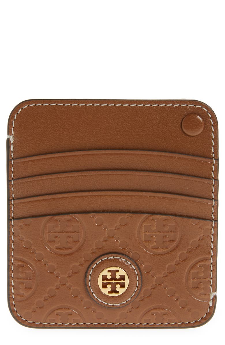 Tory Burch T Monogram Leather Card Case, Main, color, 