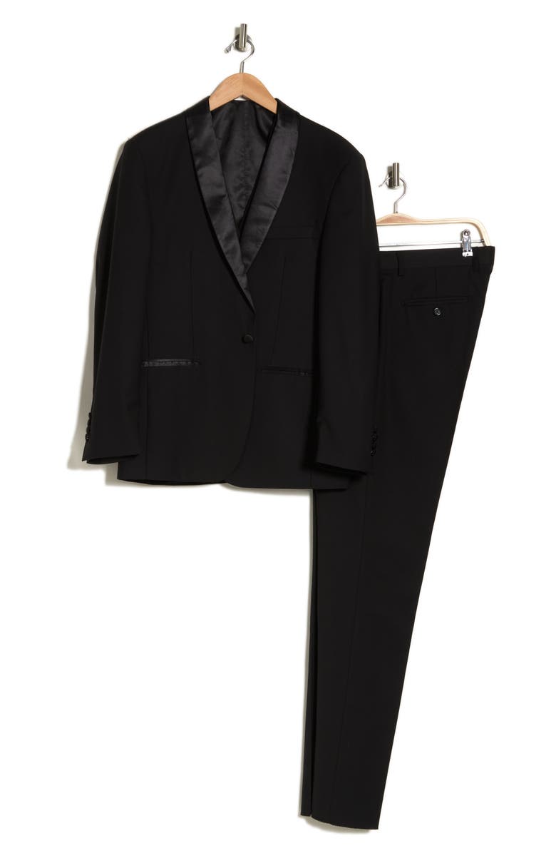 Gino Vitale Premium Slim Fit 3-Piece Tuxedo, Alternate, color, Black