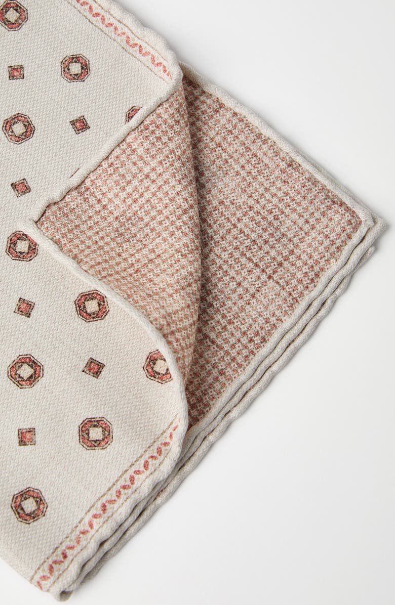 Brunello Cucinelli Double-face pocket square, Alternate, color, Buff