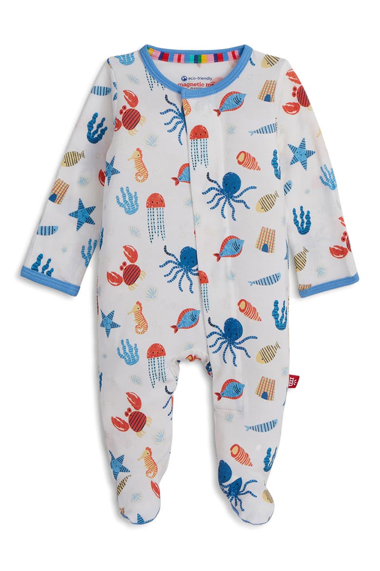 Deep Chic Blue Magnetic Footie, Main, color, WHITE