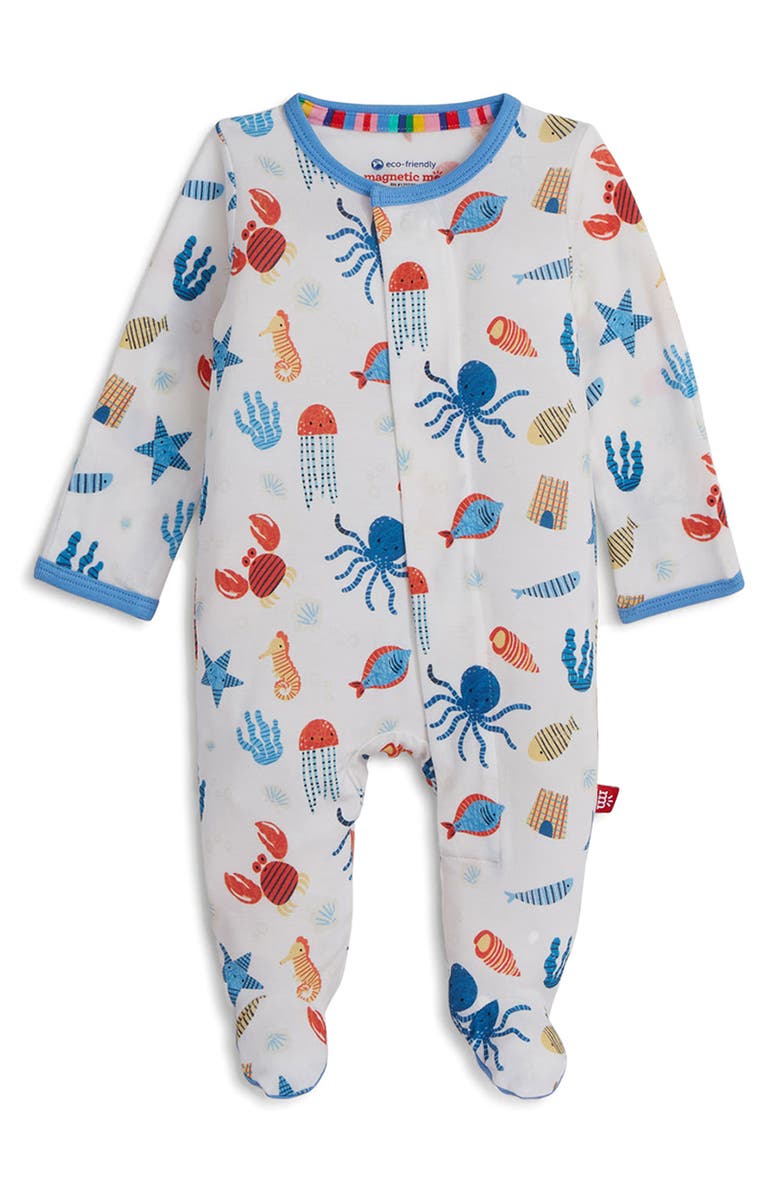 Magnetic Me Deep Chic Blue Magnetic Footie, Main, color, White