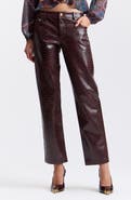 Avec Les Filles Croc Embossed Faux Leather Pants
