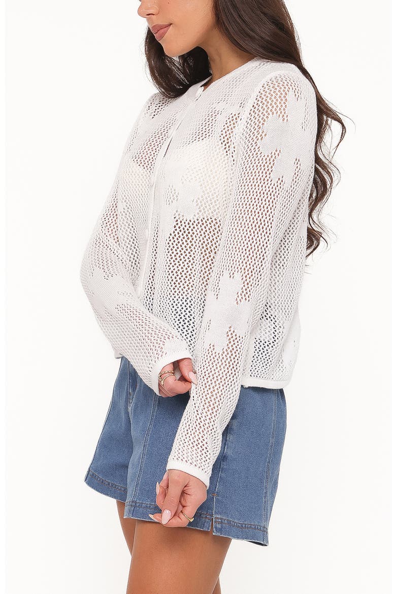 Maddox Open Stitch Cardigan, Alternate, color, WHITE