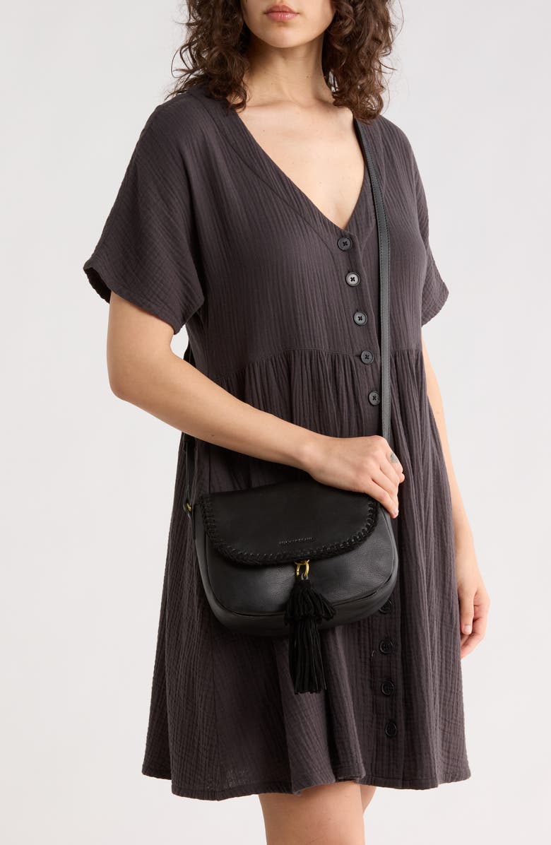 Lucky Brand Vall Crossbody Bag, Alternate, color, Black Goat Suede