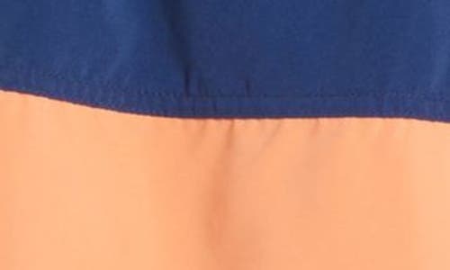 Tom & Teddy Color Blocked 6 Swim Trunks In Blue Orange