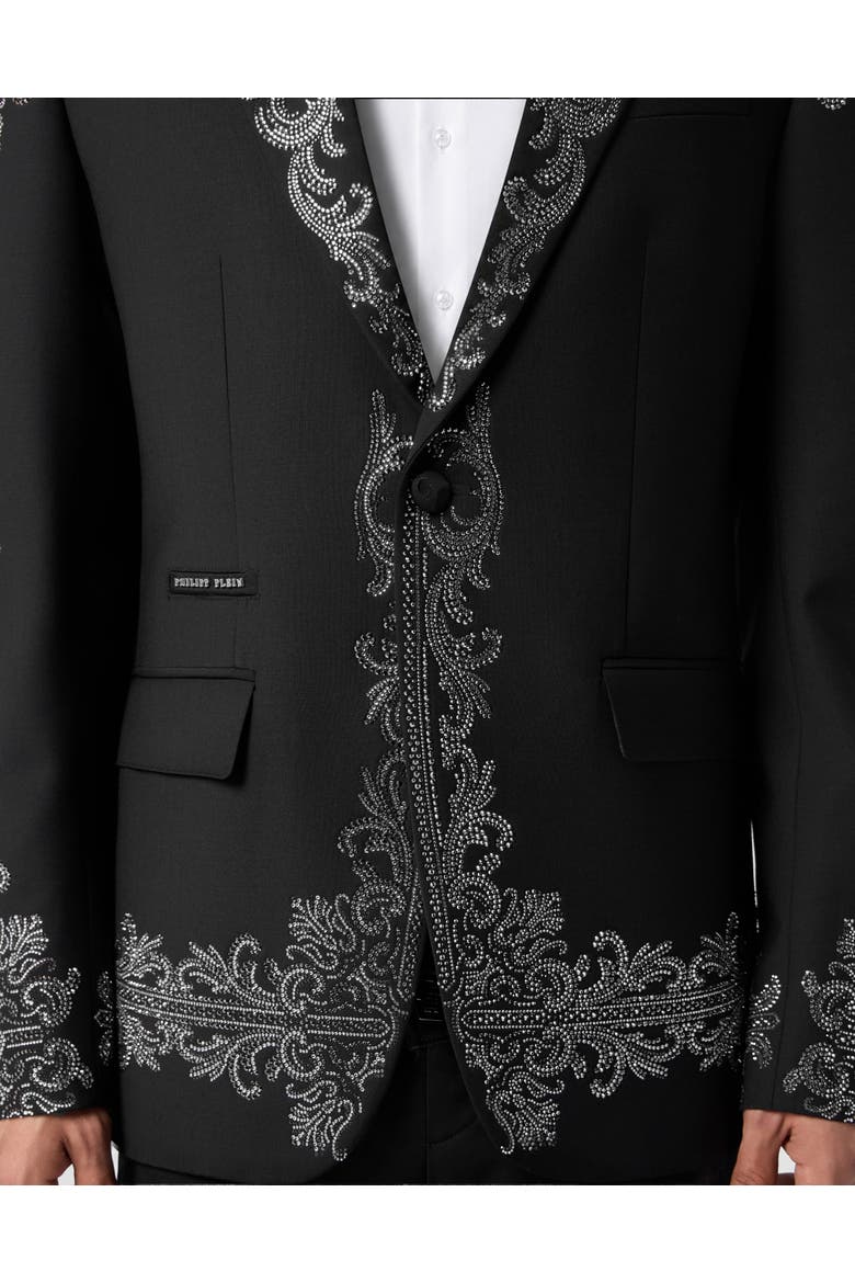 Blazer Baroque Skull Strass Men, Alternate, color, black