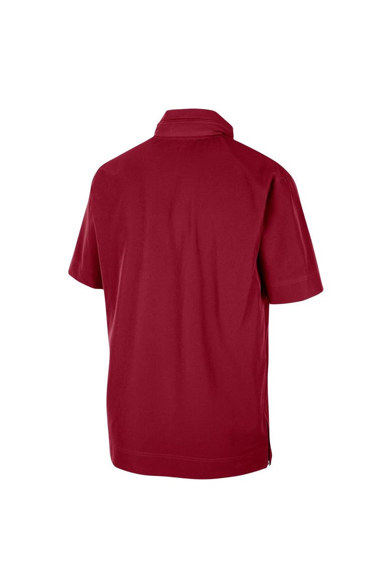Men's Nike Crimson Alabama Crimson Tide Coaches Half-Zip Short Sleeve Jacket, Alternate, color, Crimson