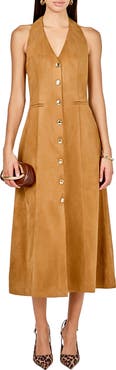 Endless Rose Faux Suede Sleeveless Midi Dress