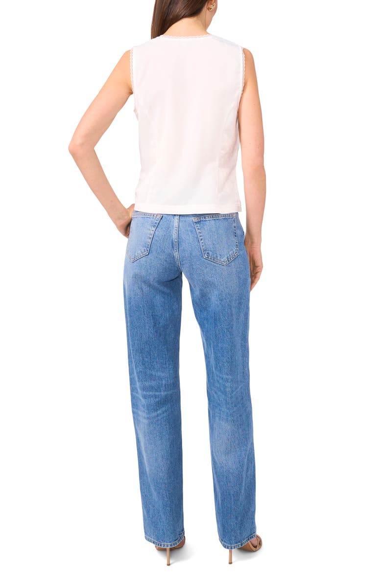 1.STATE Tie Front Lace Trim Tank, Alternate, color, Ultra White