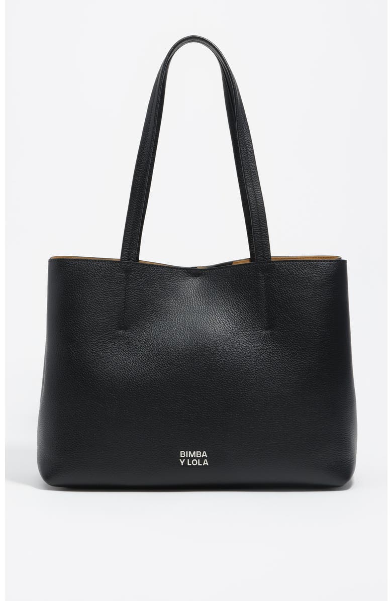 Bimba y Lola Leather Chihuahua Shopper Bag, Main, color, Black