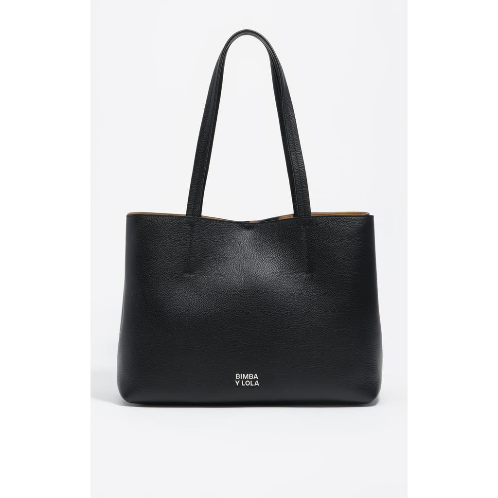 Bimba Y Lola Leather Chihuahua Shopper Bag In Black