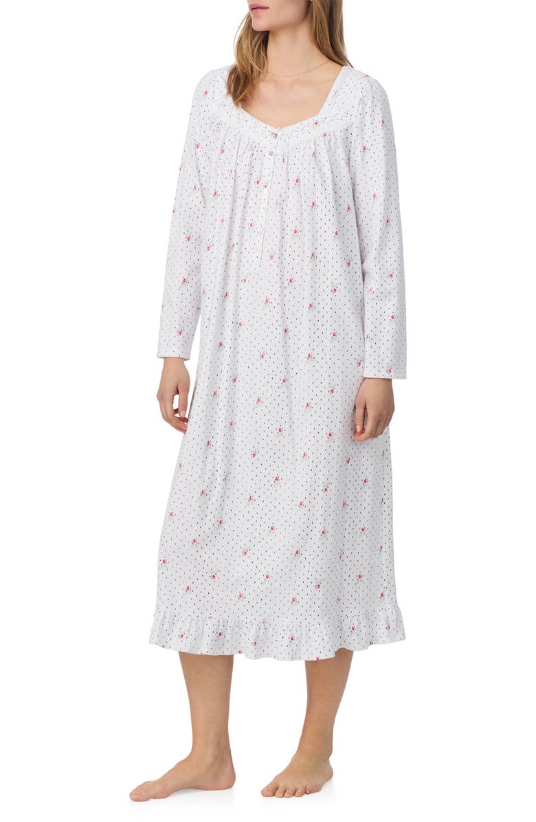 Eileen West Lace Trim Ballet Nightgown, Alternate, color, Ditsy Floral