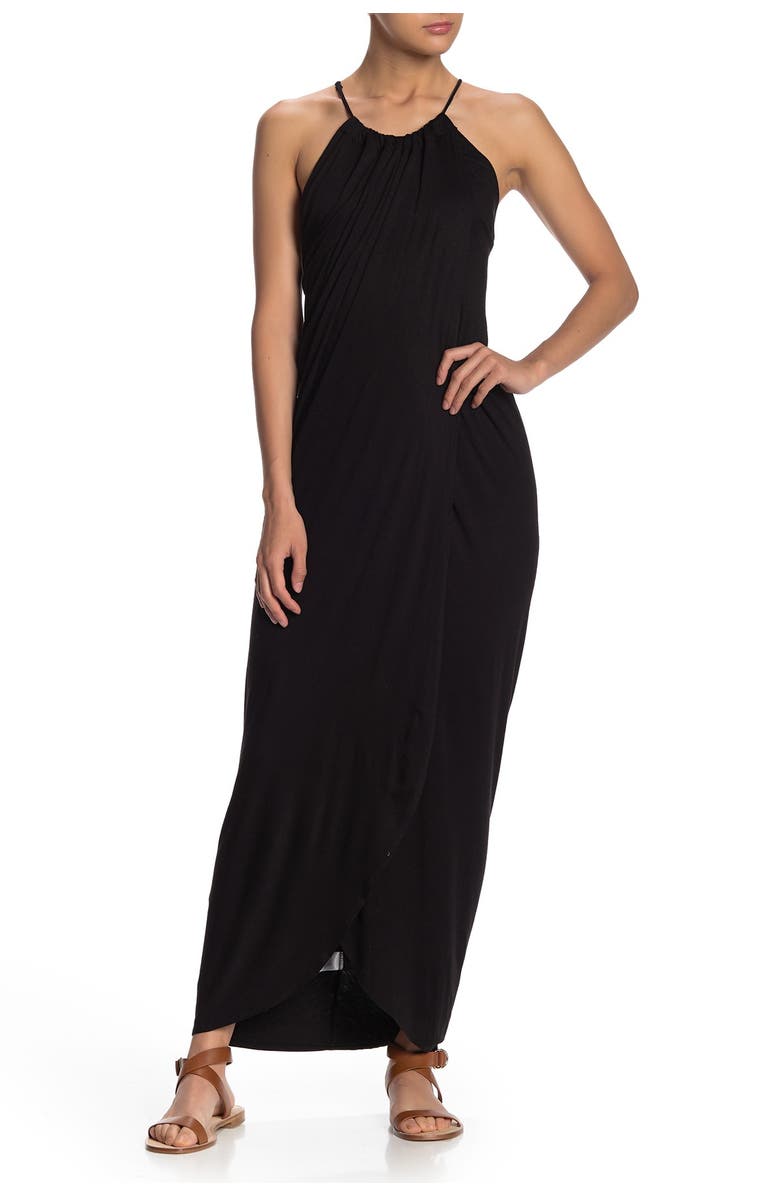 VANITY ROOM Grecian Drape Maxi Dress, Main, color, 