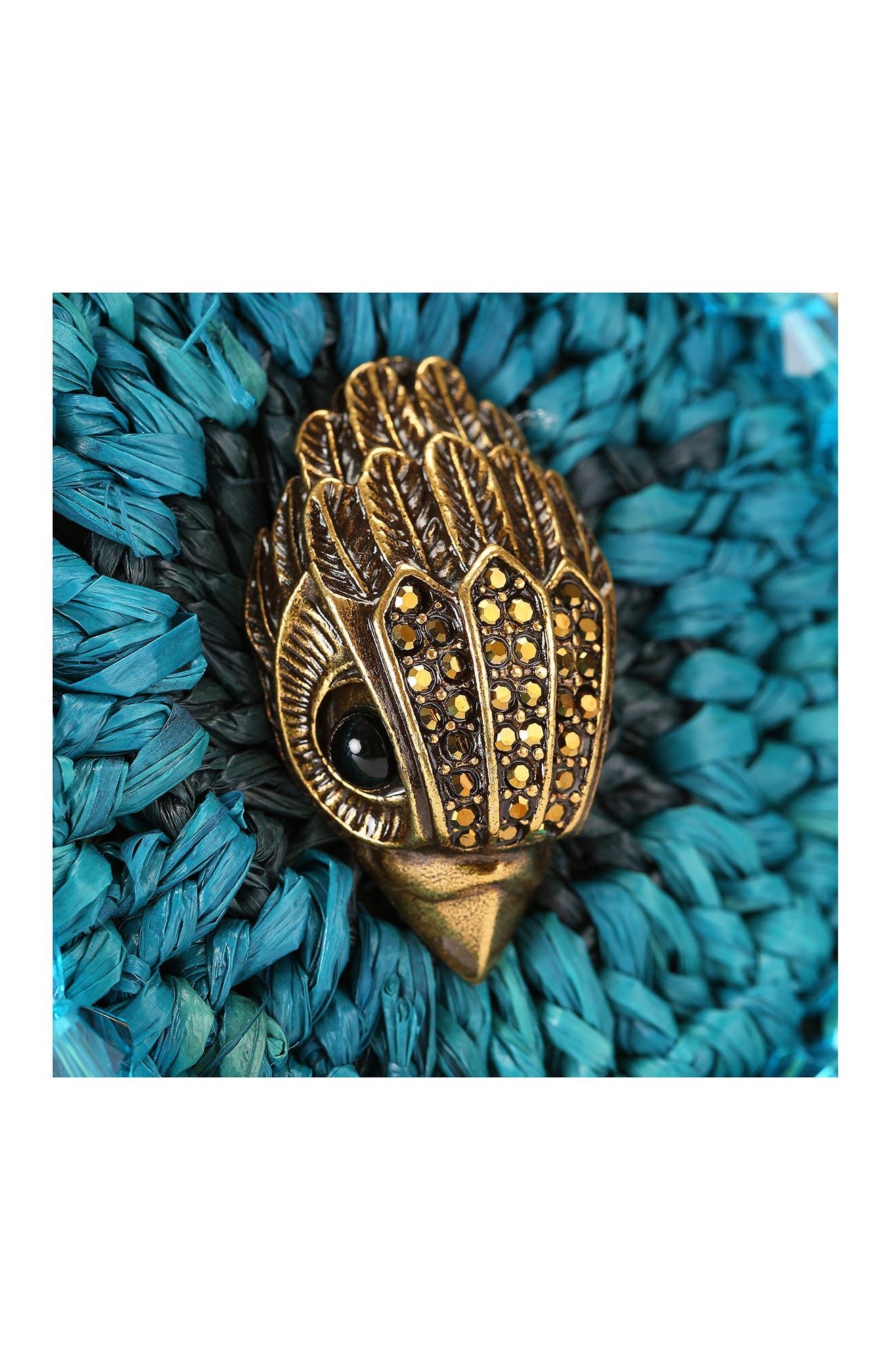 Kurt Geiger London Evil Eye Medium Kensington Raffia Shoulder Bag, Alternate, color, 