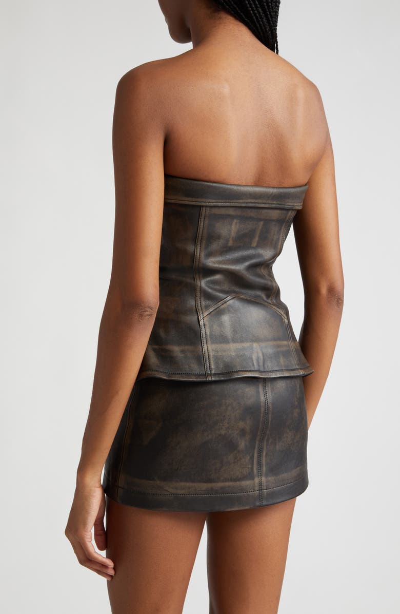 Dion Lee Zip Leather Biker Corset, Alternate, color, 