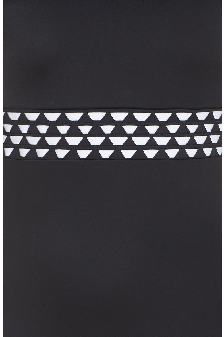 Cocos Pocketed One-Piece Swimsuit, Alternate, color, BLACK/ WHITE