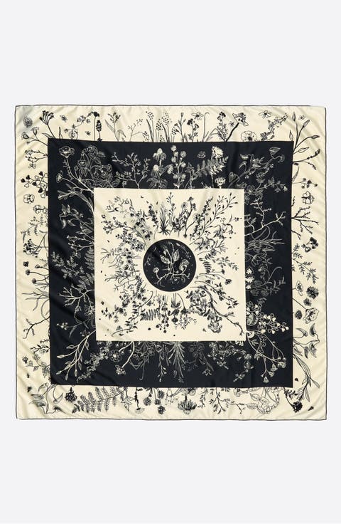 Floral Botanical Illustration Scarf