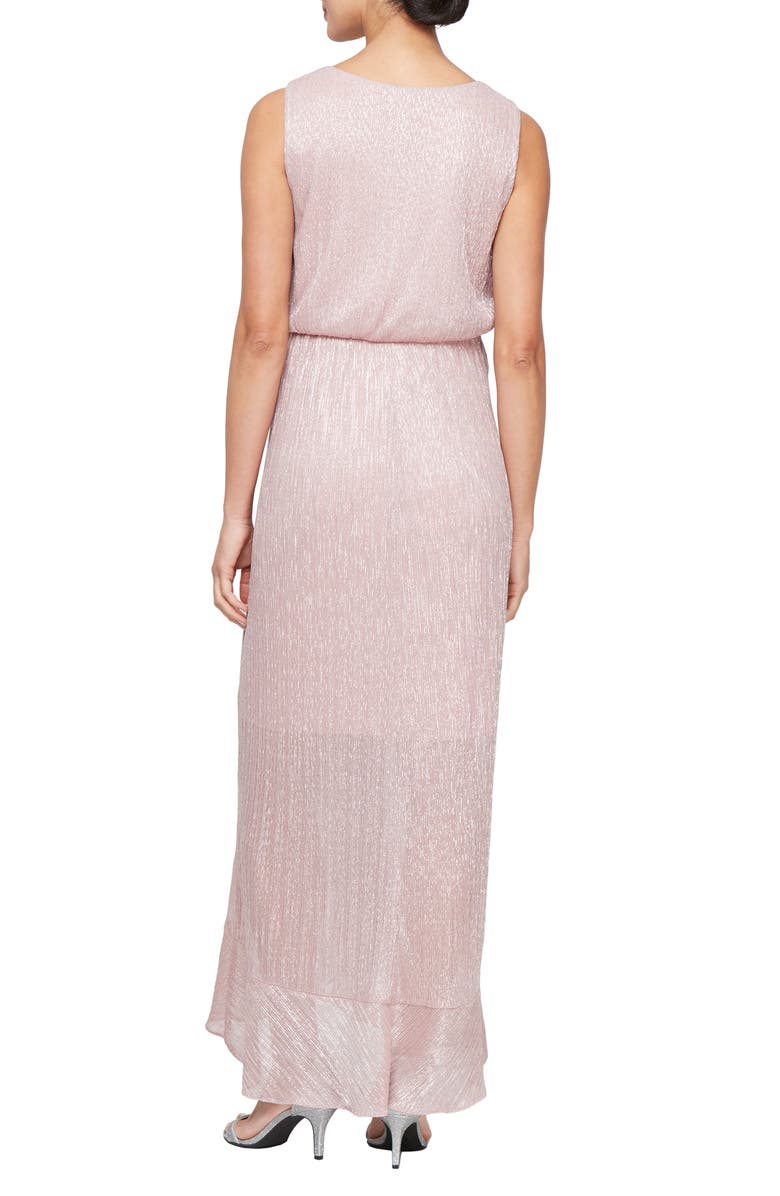 SL FASHIONS Metallic High-Low Gown with Jacket, Alternate, color, 