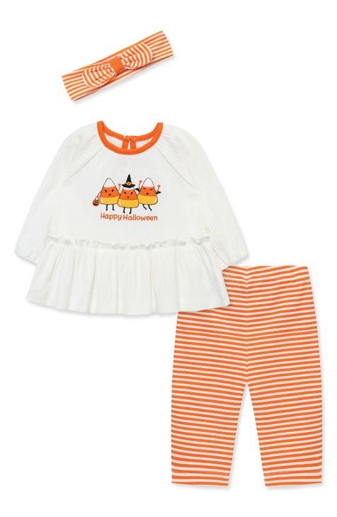 Halloween Candy Corn Tunic, Leggings & Headband Set (Baby)