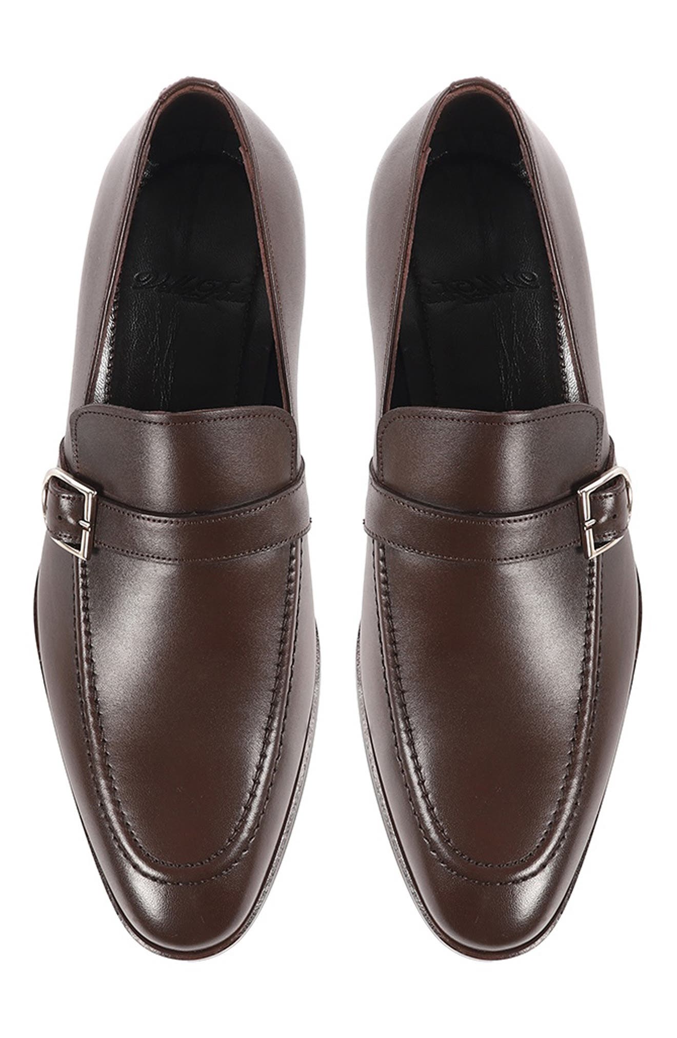 Ontario Apron Toe Loafer, Alternate, color, DARK BROWN