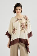 Brunello Cucinelli Bloom print poncho-style top
