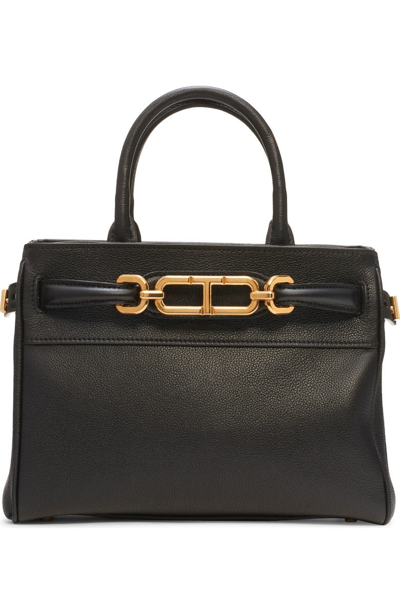 TOM FORD Small Leather Tote, Main, color,