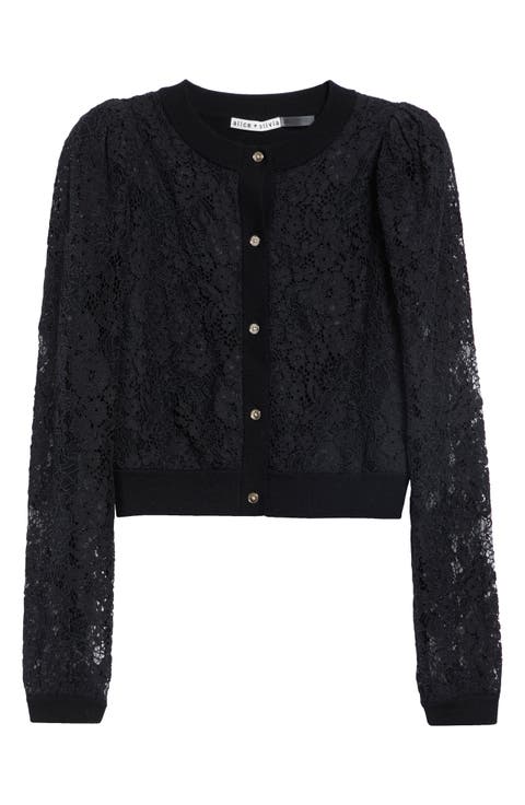 Kitty Lace Overlay Cardigan