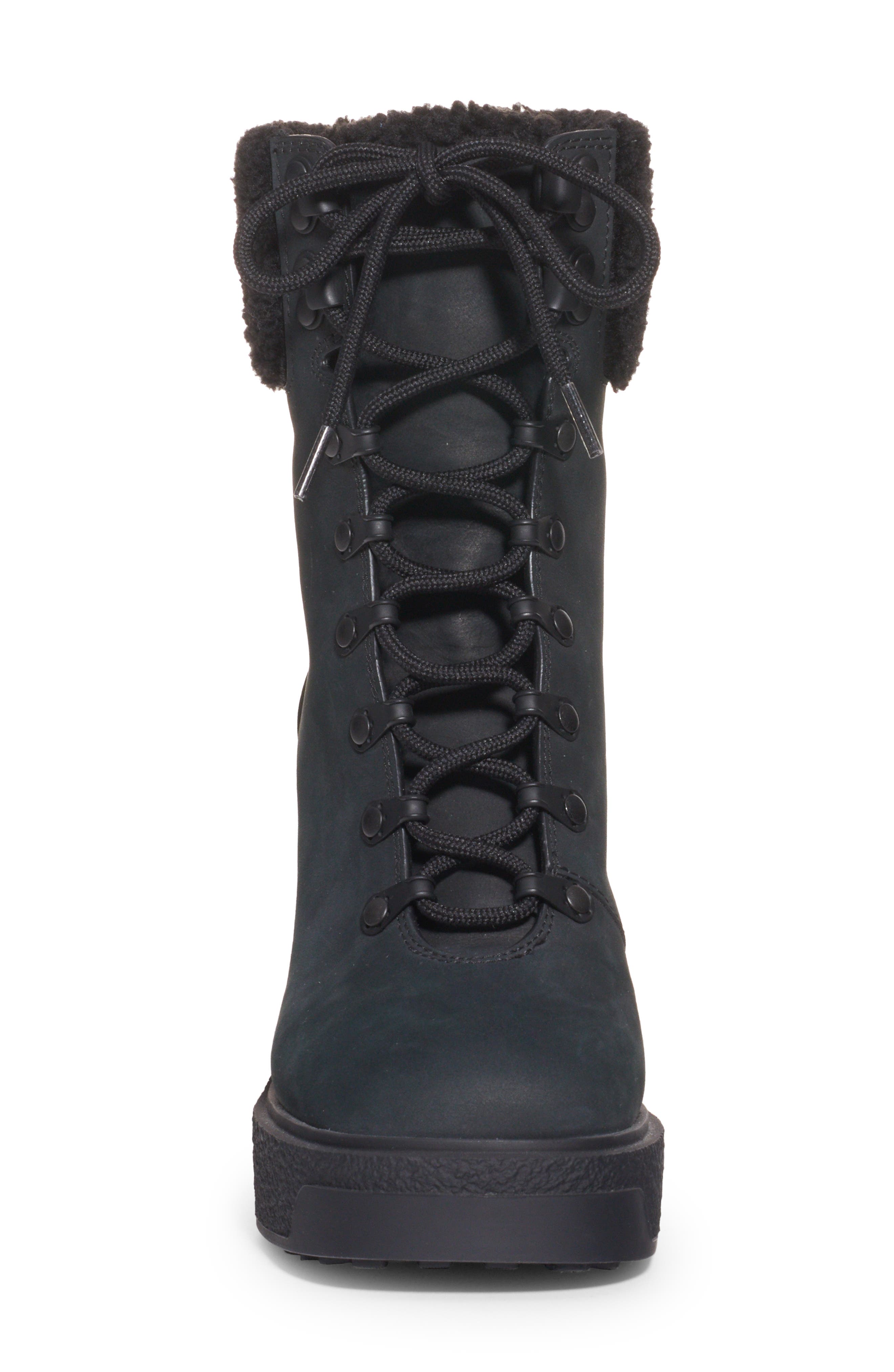 Moncler Claudia Faux Fur Trim Bootie, Alternate, color, 