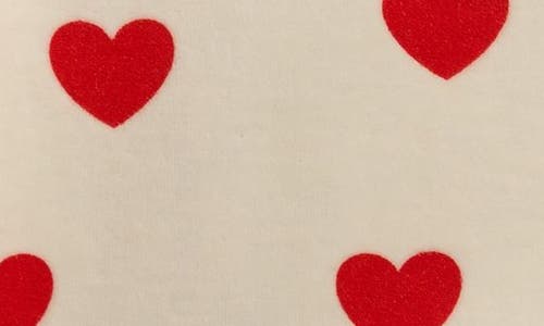 Mini Rodini Kids' Heart Print Organic Cotton Blend Velour Top In Gold