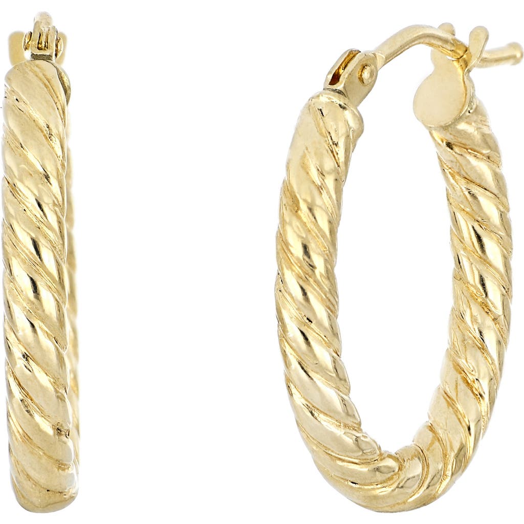 Bony Levy 14k Gold Twisted Oval Gold Hoop Earrings In 14k Yellow Gold