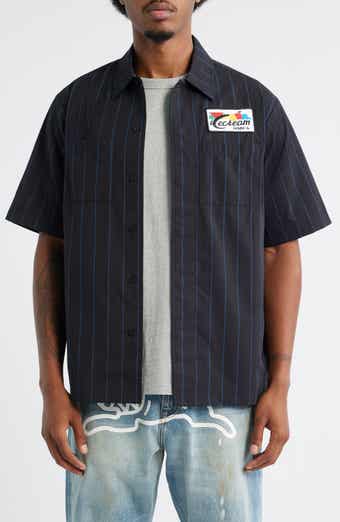 ICECREAM Fruit by the Fruit Stripe Short Sleeve Cotton Graphic Button-Up Shirt