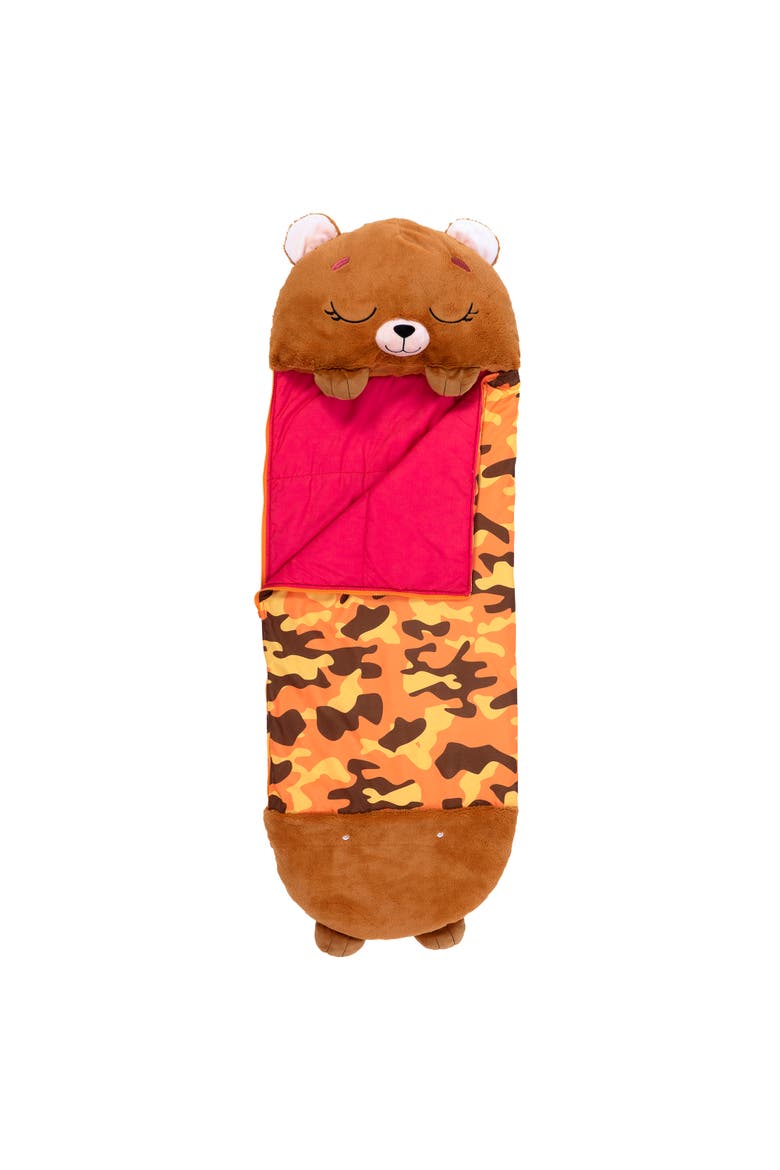 Pillow & Sleepy Sack, Large Benny The Brown Bear 7+, Main, color, Brown